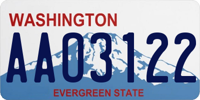 WA license plate AAO3122