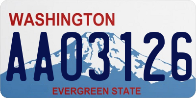 WA license plate AAO3126