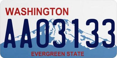 WA license plate AAO3133