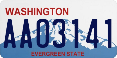 WA license plate AAO3141
