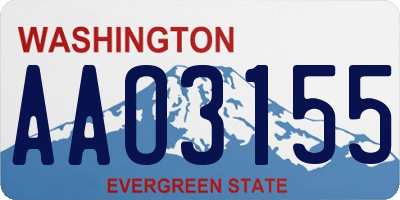 WA license plate AAO3155