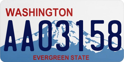 WA license plate AAO3158
