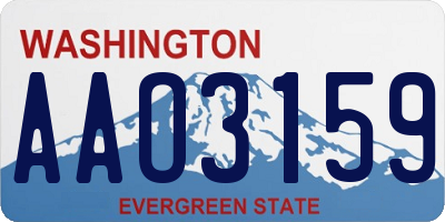 WA license plate AAO3159