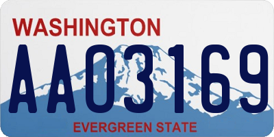 WA license plate AAO3169
