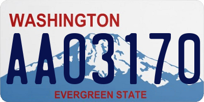 WA license plate AAO3170