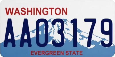 WA license plate AAO3179