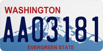 WA license plate AAO3181