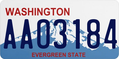 WA license plate AAO3184