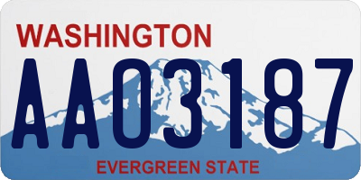 WA license plate AAO3187