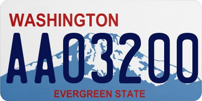WA license plate AAO3200