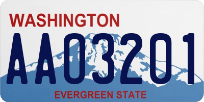 WA license plate AAO3201