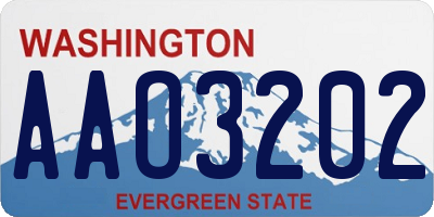 WA license plate AAO3202