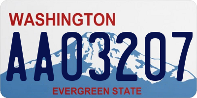 WA license plate AAO3207