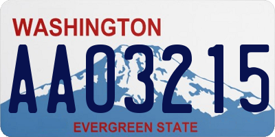 WA license plate AAO3215