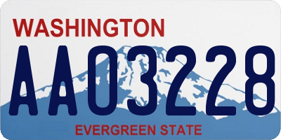 WA license plate AAO3228