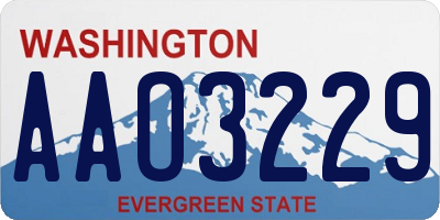 WA license plate AAO3229