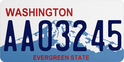 WA license plate AAO3245