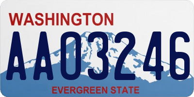 WA license plate AAO3246