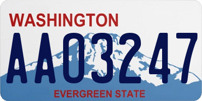 WA license plate AAO3247