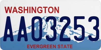 WA license plate AAO3253