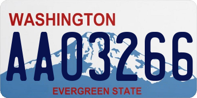WA license plate AAO3266