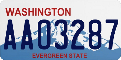 WA license plate AAO3287