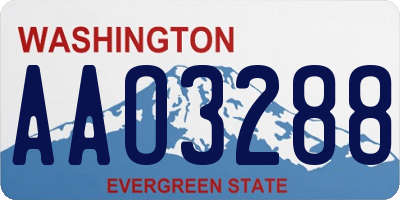 WA license plate AAO3288
