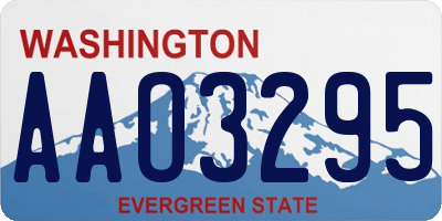 WA license plate AAO3295