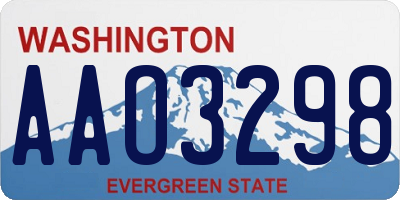 WA license plate AAO3298