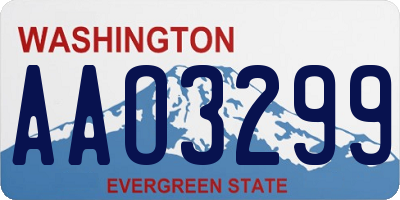 WA license plate AAO3299