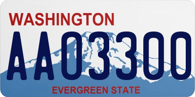 WA license plate AAO3300
