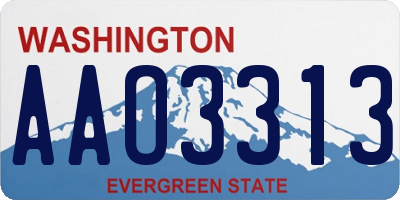 WA license plate AAO3313