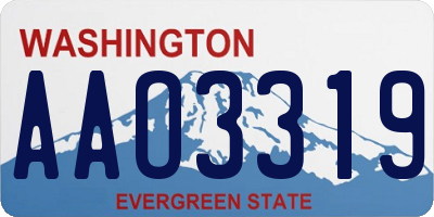 WA license plate AAO3319