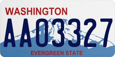 WA license plate AAO3327