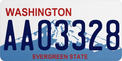 WA license plate AAO3328