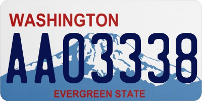 WA license plate AAO3338