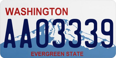 WA license plate AAO3339
