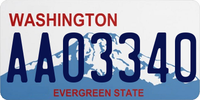 WA license plate AAO3340