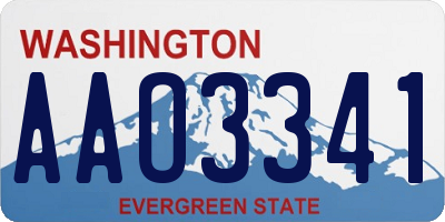 WA license plate AAO3341