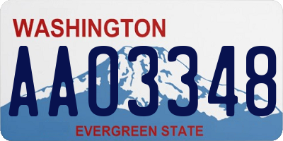 WA license plate AAO3348