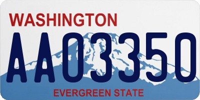 WA license plate AAO3350