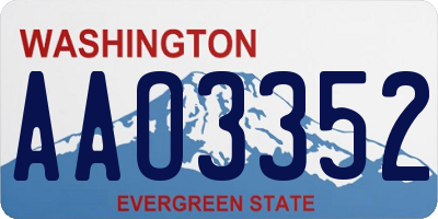 WA license plate AAO3352