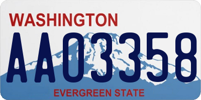 WA license plate AAO3358