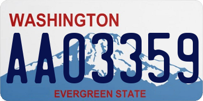 WA license plate AAO3359