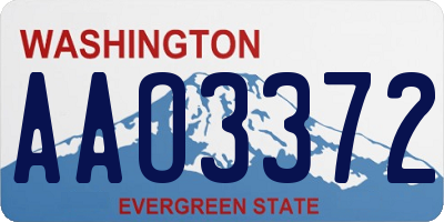 WA license plate AAO3372