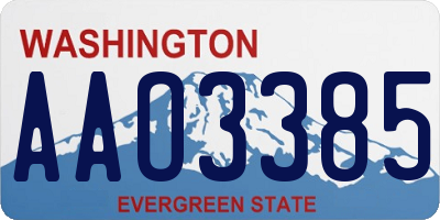 WA license plate AAO3385
