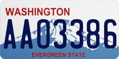 WA license plate AAO3386