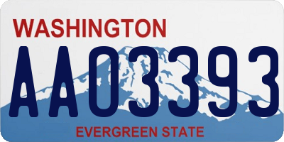 WA license plate AAO3393