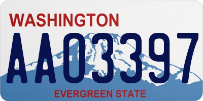 WA license plate AAO3397