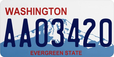 WA license plate AAO3420